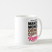私のおもしろい毎日のリストを行うコーヒーマグ コーヒーマグカップ (正面右)