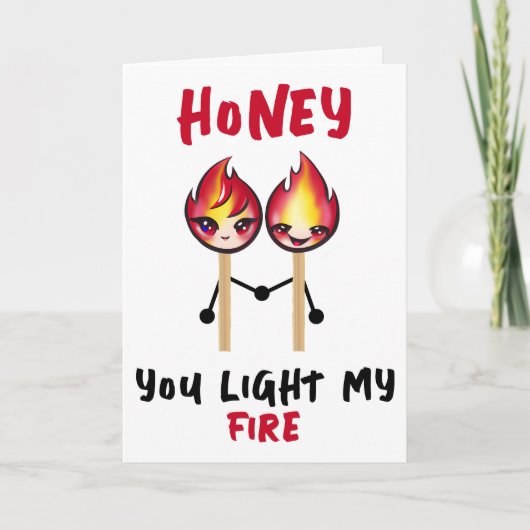 私のおもしろい火を照らす完璧なマッチ誕生日 サンキューカード (正面)