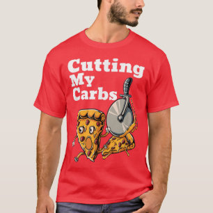 私のおもしろい炭水化物ピザを切るピザ好き Tシャツ