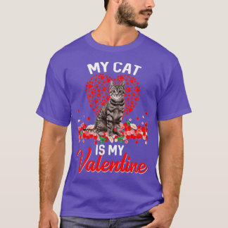 私のおもしろい猫はバレンタインの猫好き Tシャツ