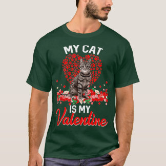 私のおもしろい猫はバレンタインの猫好き Tシャツ