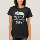 私のおもしろい猫は国走の方が良かった Tシャツ (正面)