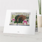 私のおもしろい窓にキリン、ジャンボ誕生日カード。 カード (裏面)