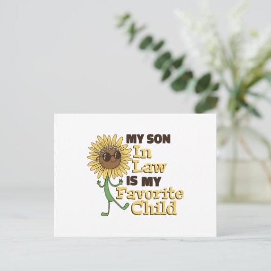 私のおもしろい義理の息子は私の子お気に入りの家族Ma シーズンポストカード (スタンド正面)