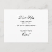 私のおもしろい花嫁のかシンプル インビテーションポストカード (裏面)