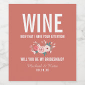 私のおもしろい花嫁のメイド/メイド・オブ・オーナー(花嫁付き添い人) ワインラベル (シングルラベル)