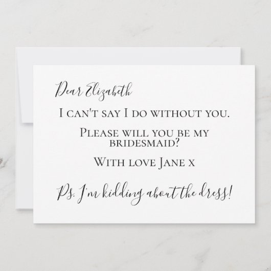 私のおもしろい花嫁の提案をしてくれないか 招待状 (裏面)