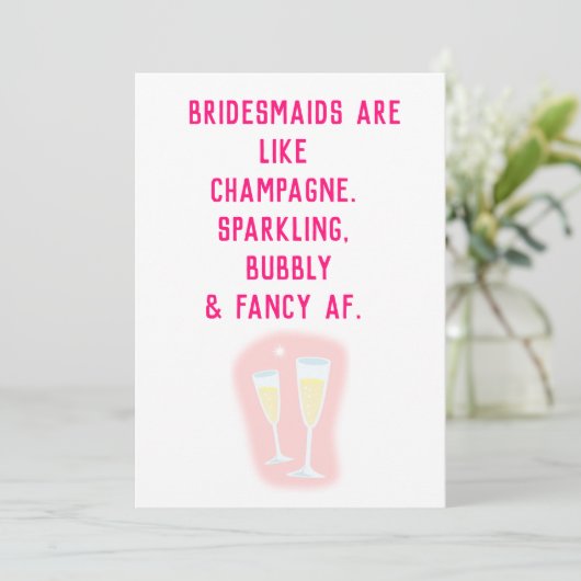 私のおもしろい花嫁付き添いになる？提案カード 招待状 (スタンド正面)