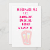 私のおもしろい花嫁付き添いになる?提案カード 招待状 (正面/裏面)