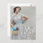 私のおもしろい薬のヴィンテージ女性の限界 ポストカード (正面/裏面)