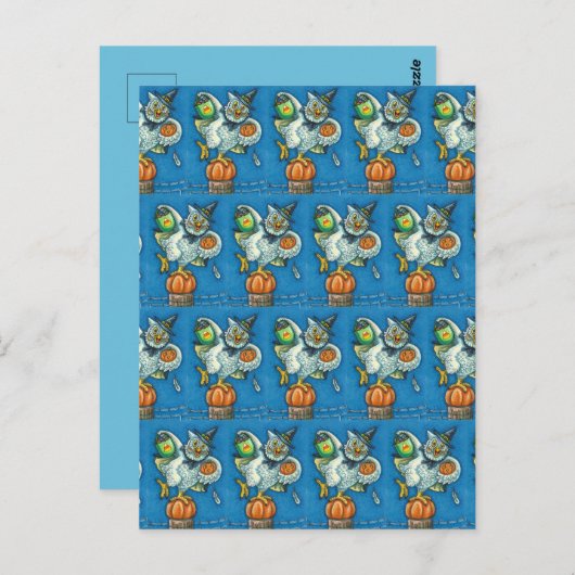 私のおもしろい足のハロウィーンフクロウをトリックまたは治療 ポストカード (正面/裏面)