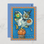 私のおもしろい足のハロウィーンフクロウをトリックまたは治療 ポストカード (正面/裏面)