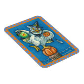 私のおもしろい足のハロウィーンフクロウをトリックまたは治療 マグネット (右側)