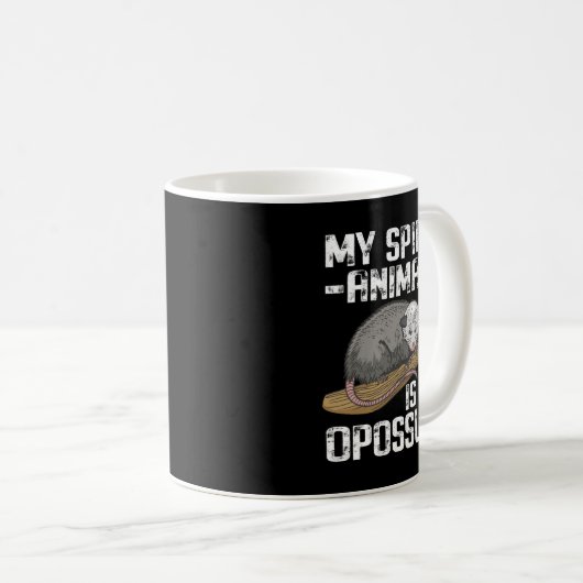 私のおもしろい霊動物はオポッサムである コーヒーマグカップ (正面右)