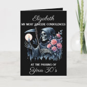 私のおもしろい青春への死神の死40歳の誕生日 カード (正面)