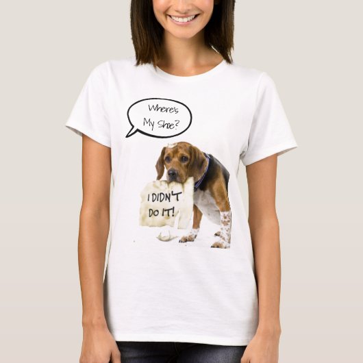 私のおもしろい靴Tシャツはどこか悪い犬の子犬 Tシャツ (正面)