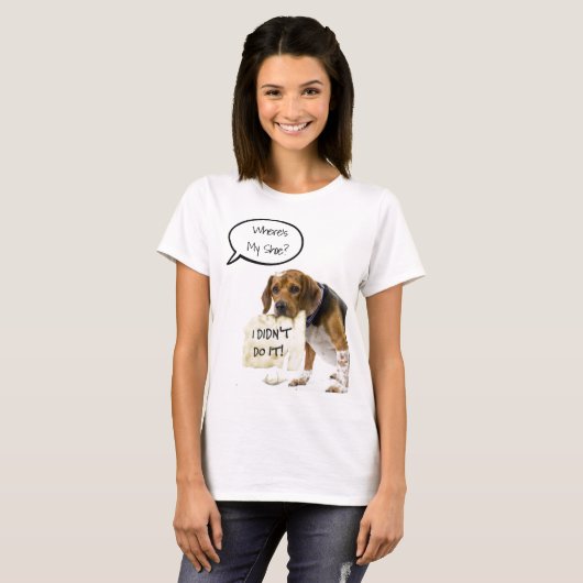 私のおもしろい靴Tシャツはどこか悪い犬の子犬 Tシャツ (正面フル)