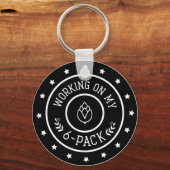 私のおもしろい6パックのキーチェーンで働くビール キーホルダー (正面)