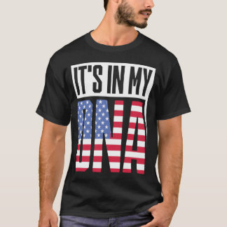 私のおもしろいDNAアメリカ国旗USAルーツUS Prに含まれる Tシャツ