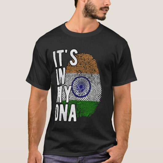 私のおもしろいDNAインドのフラグ指紋にある Tシャツ (正面)