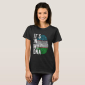 私のおもしろいDNAウズベキスタン国旗の指紋にある Tシャツ (正面フル)