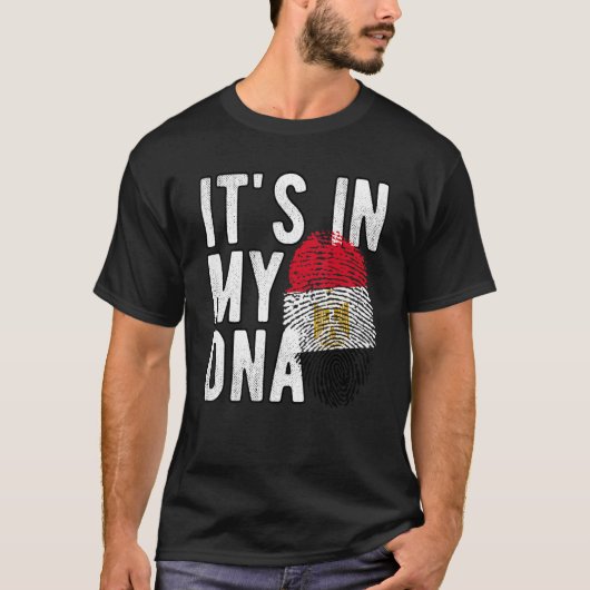 私のおもしろいDNAエジプト国旗の指紋にある Tシャツ (正面)