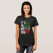 私のおもしろいDNAエチオピア国旗の指紋にある Tシャツ (正面フル)