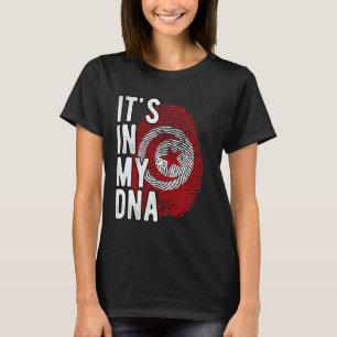 私のおもしろいDNAチュニジア国旗の指紋にある Tシャツ