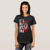 私のおもしろいDNAチュニジア国旗の指紋にある Tシャツ (正面フル)