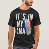 私のおもしろいDNAフランス国旗の指紋にある Tシャツ (正面)
