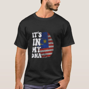 私のおもしろいDNAマレーシア国旗の指紋にある Tシャツ