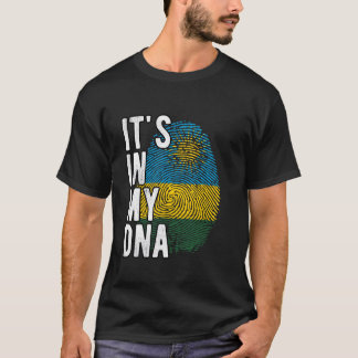 私のおもしろいDNAルワンダ国旗の指紋にある Tシャツ