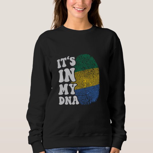 私のおもしろいDNA Gabonフラグ指紋に入っている スウェットシャツ (正面)
