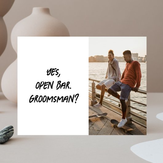 私のおもしろいGroomsman Brush Scriptの写真にする ポストカード