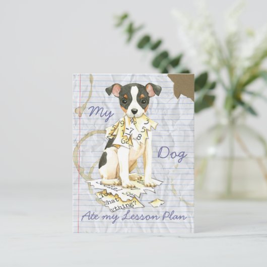 私のおもちゃキツネテリア食べー私のレッスンプラン ポストカード (スタンド正面)