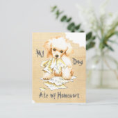 私のおもちゃ食べが宿題を出す ポストカード (スタンド正面)