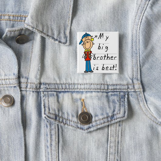 私のお兄さんは最も最高のなTシャツおよびギフトです 缶バッジ (インサイチュ)