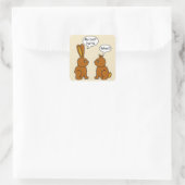 私のお尻おもしろいはチョコレートバンニーを痛める スクエアシール (バッグ)