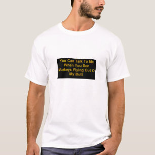 私のお尻から飛んでいる猿 Tシャツ