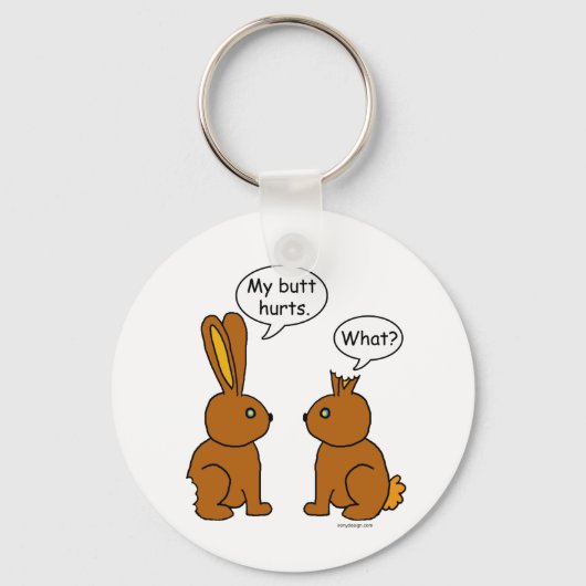 私のお尻が痛い!ー何が? キーホルダー (正面)