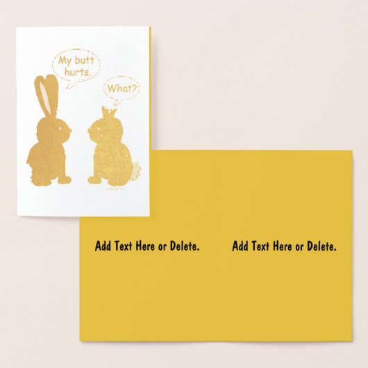 私のお尻が痛い!ー何が?バニおもしろいー 箔カード (ディスプレー)