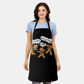 私のお尻はおもしろいクリスマスのクッキーのジンジャーブレッドMを痛める エプロン (着用した状態)