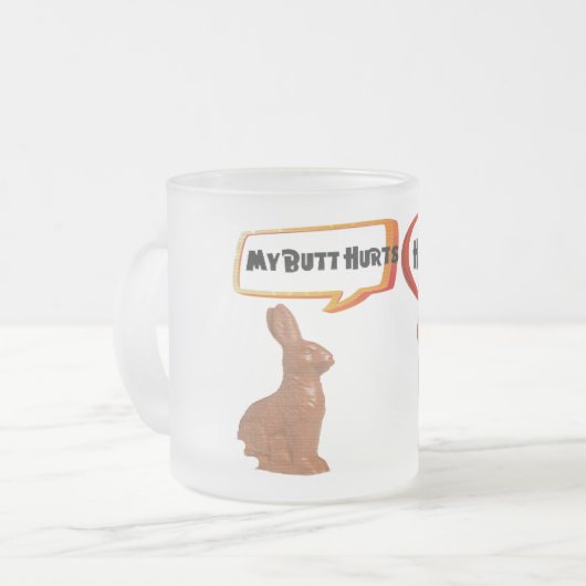私のお尻はおもしろマグカップデザイン フロストグラスマグカップ (正面左)