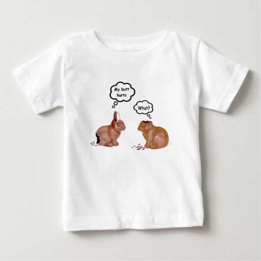 私のお尻はバニーの乳児のTシャツを傷つけます ベビーTシャツ (正面)
