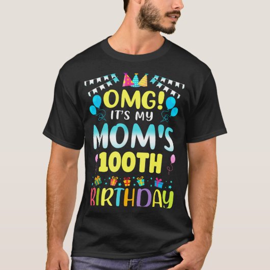 私のお母さんの100歳の誕生日おめでとう 100歳 Tシャツ (正面)