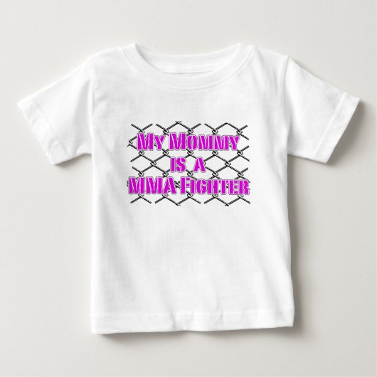 私のお母さんはおりの戦闘機です! MMAのデザイン ベビーTシャツ (正面)