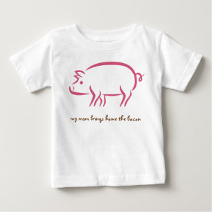私のお母さんはベーコン、働く母親を家に持って来ます ベビーTシャツ