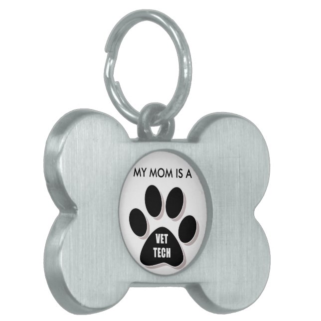 私のお母さんは獣医TECHのドッグタッグです ペットネームタグ (正面左)
