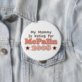 私のお母さんはMcPalin 2008ボタンのために投票しています 缶バッジ (インサイチュ)