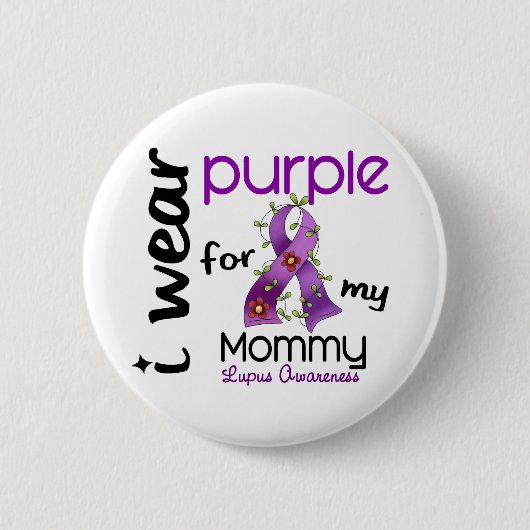 私のお母さん43のためのループスIの衣服の紫色 缶バッジ (正面)